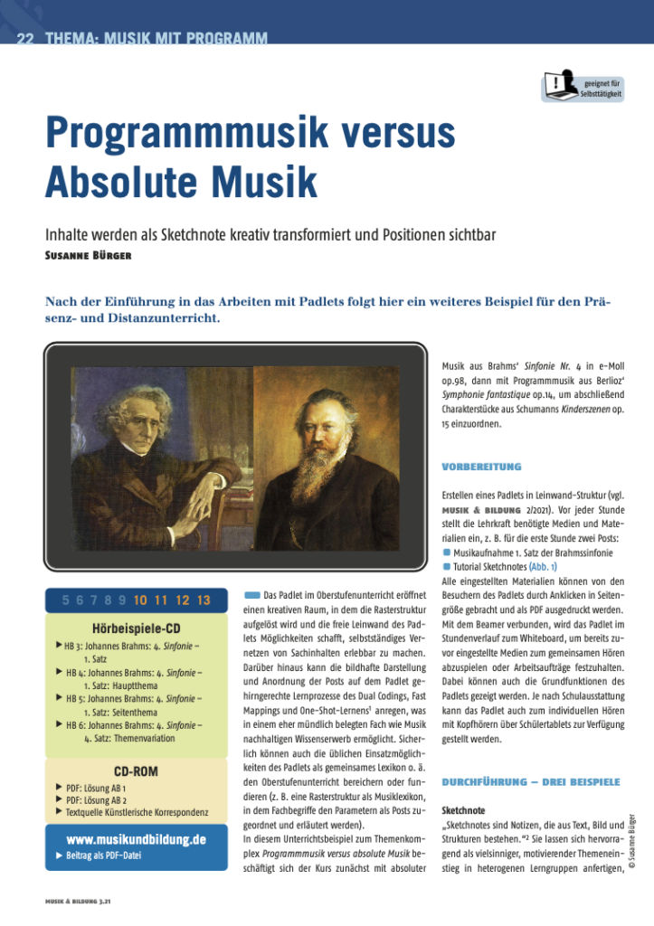Programmmusik versus Absolute Musik – Studio Neumann – Musik & Bildung